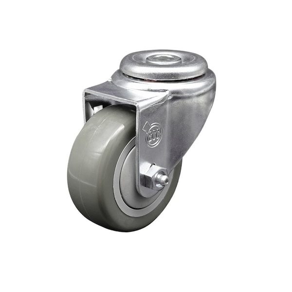 Service Caster 3'' Gray Polyurethane Creeper Swivel Bolt Hole Caster CREE-SCC-BH20S314-PPUB - main